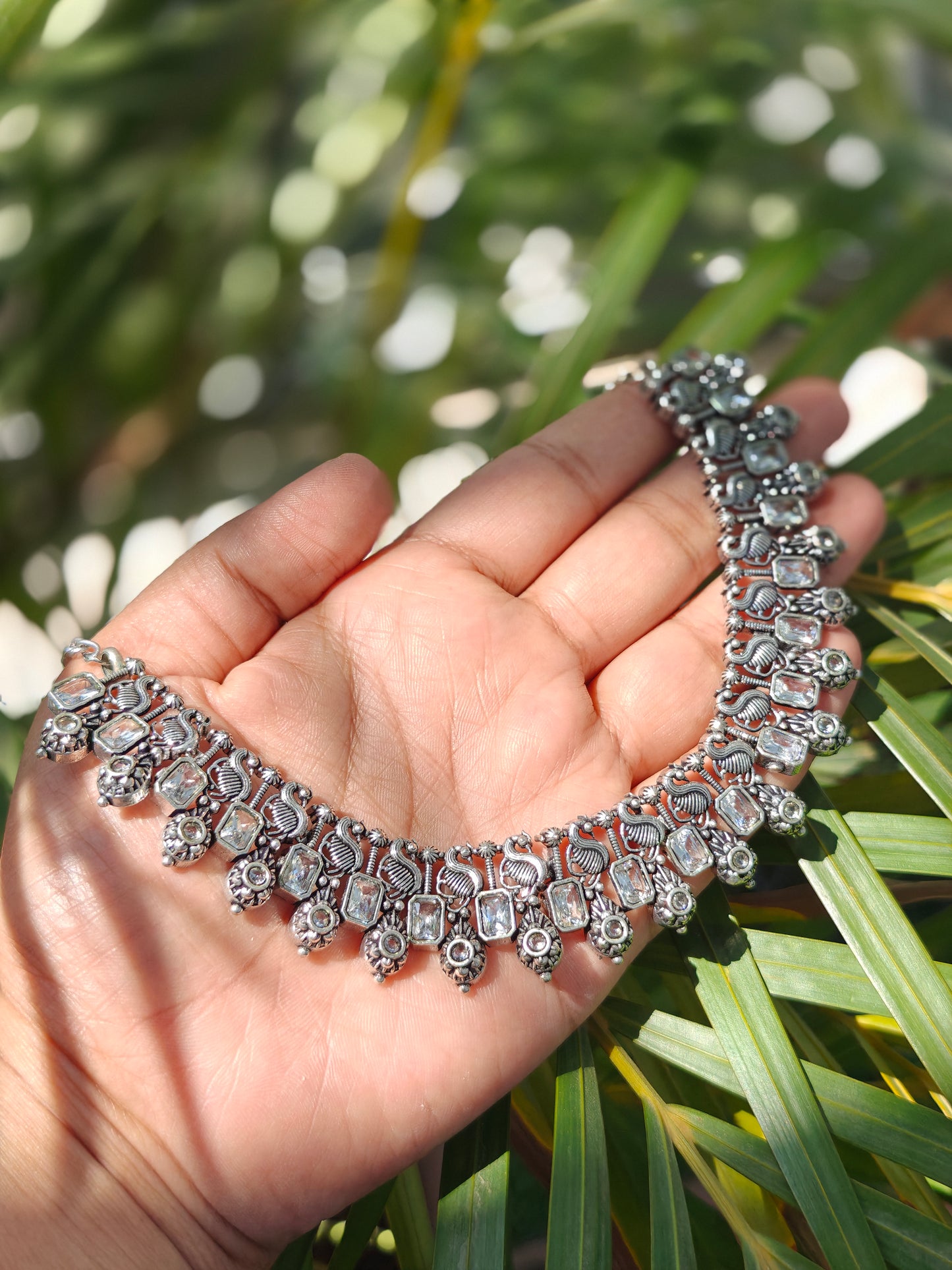 Oxidized Peacock Necklace