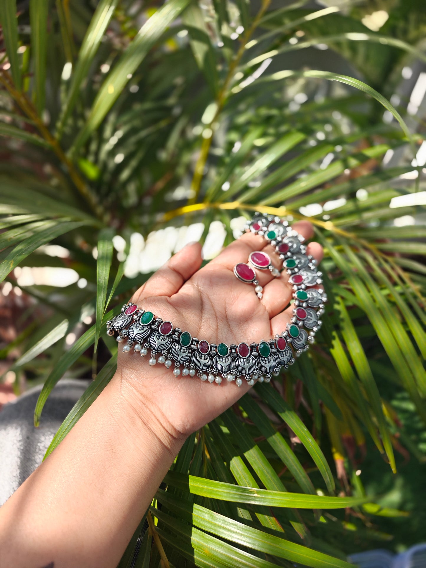 Noorika Multi Colour Oxidised Necklace