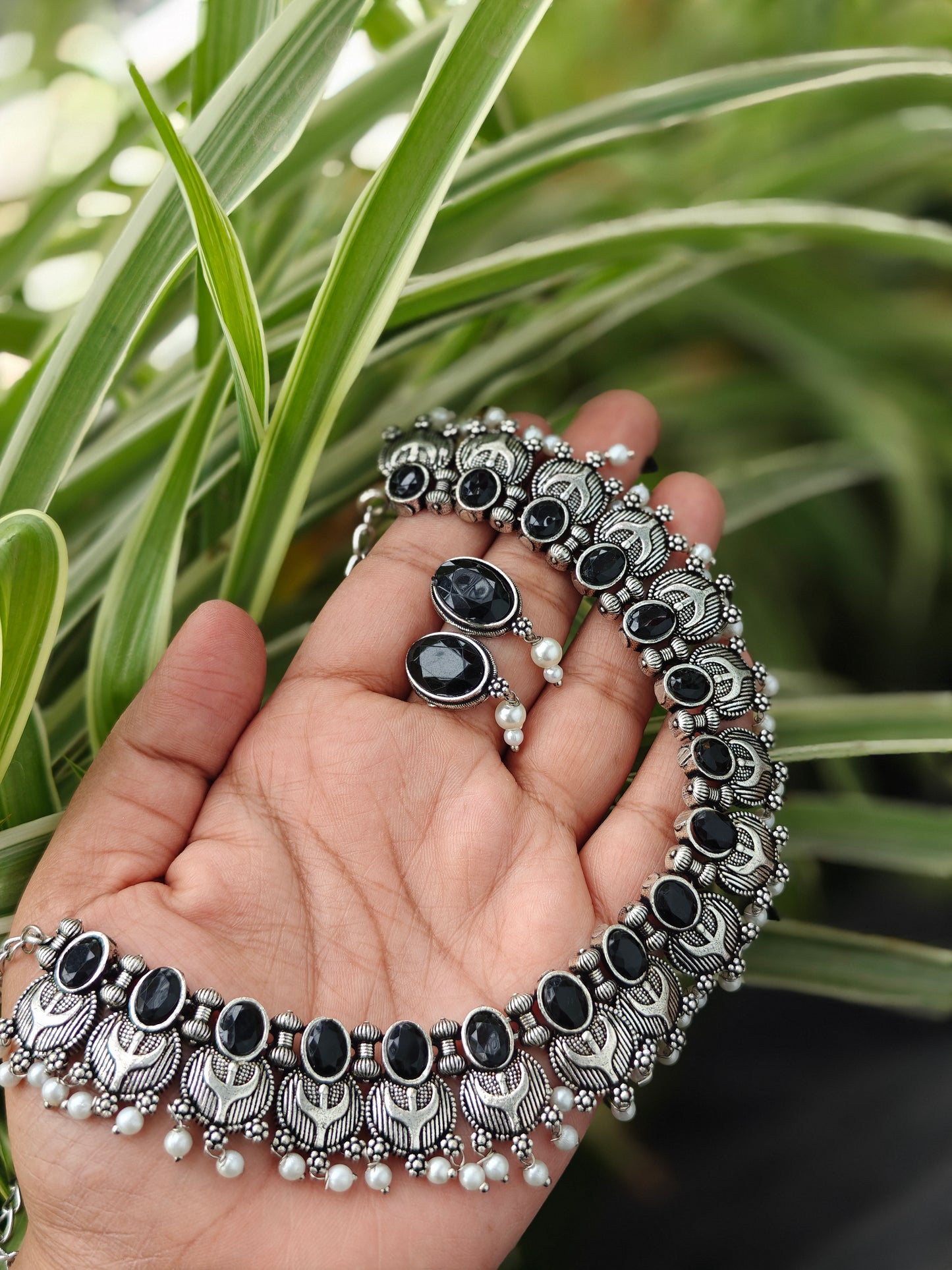 Noorika Black Oxidised Necklace