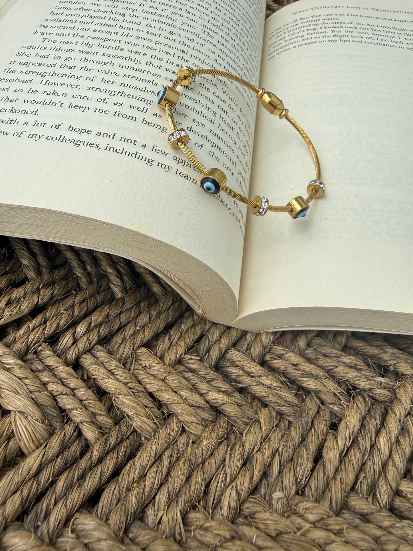 Golden Evil Eye Bangle