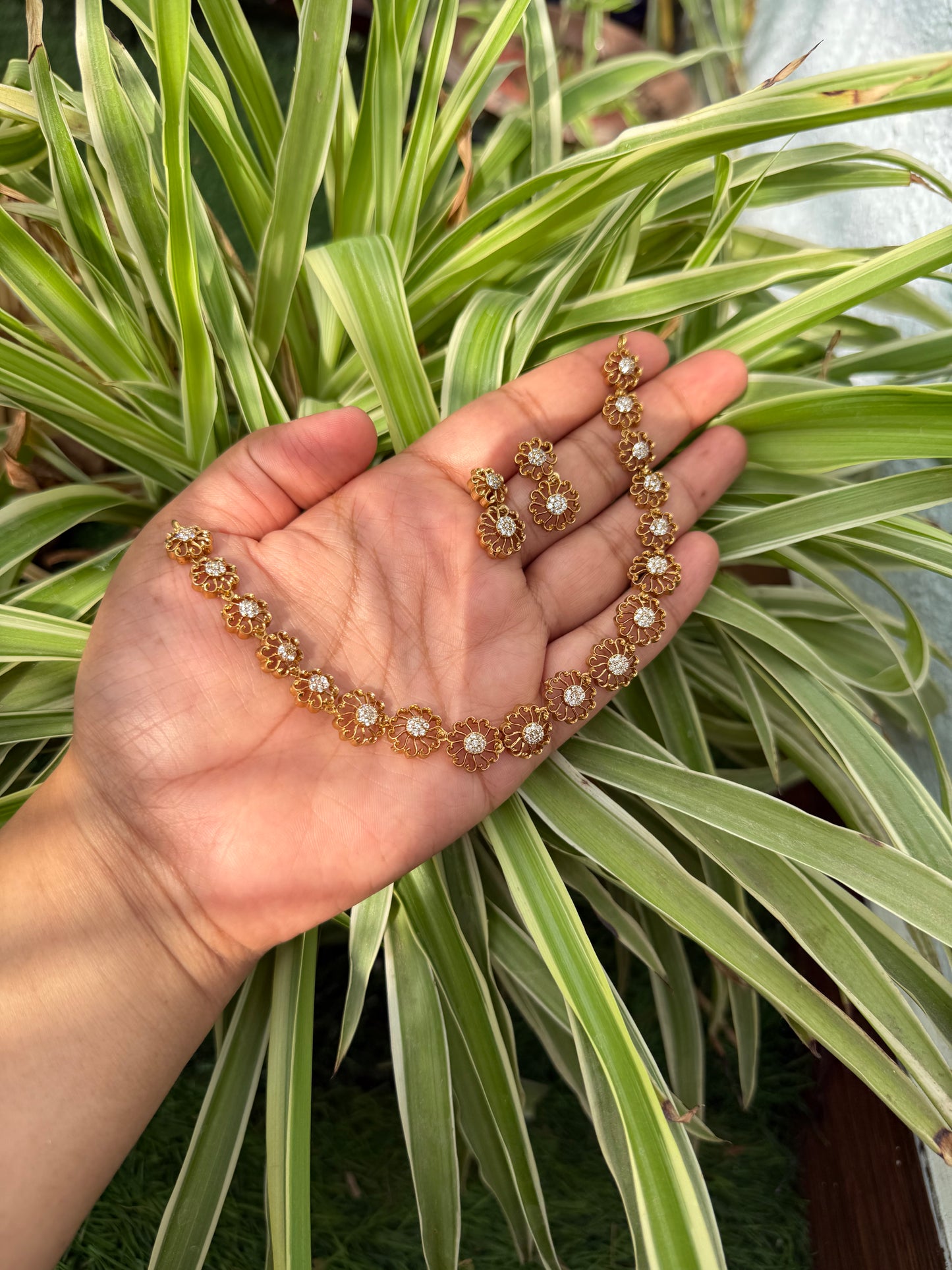 Blossom Stone Necklace Set