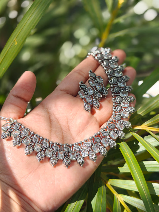 Oxidized  Peacock Necklace
