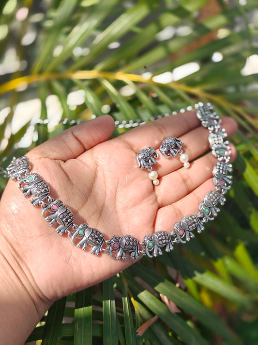 Gajraj Oxidised Necklace