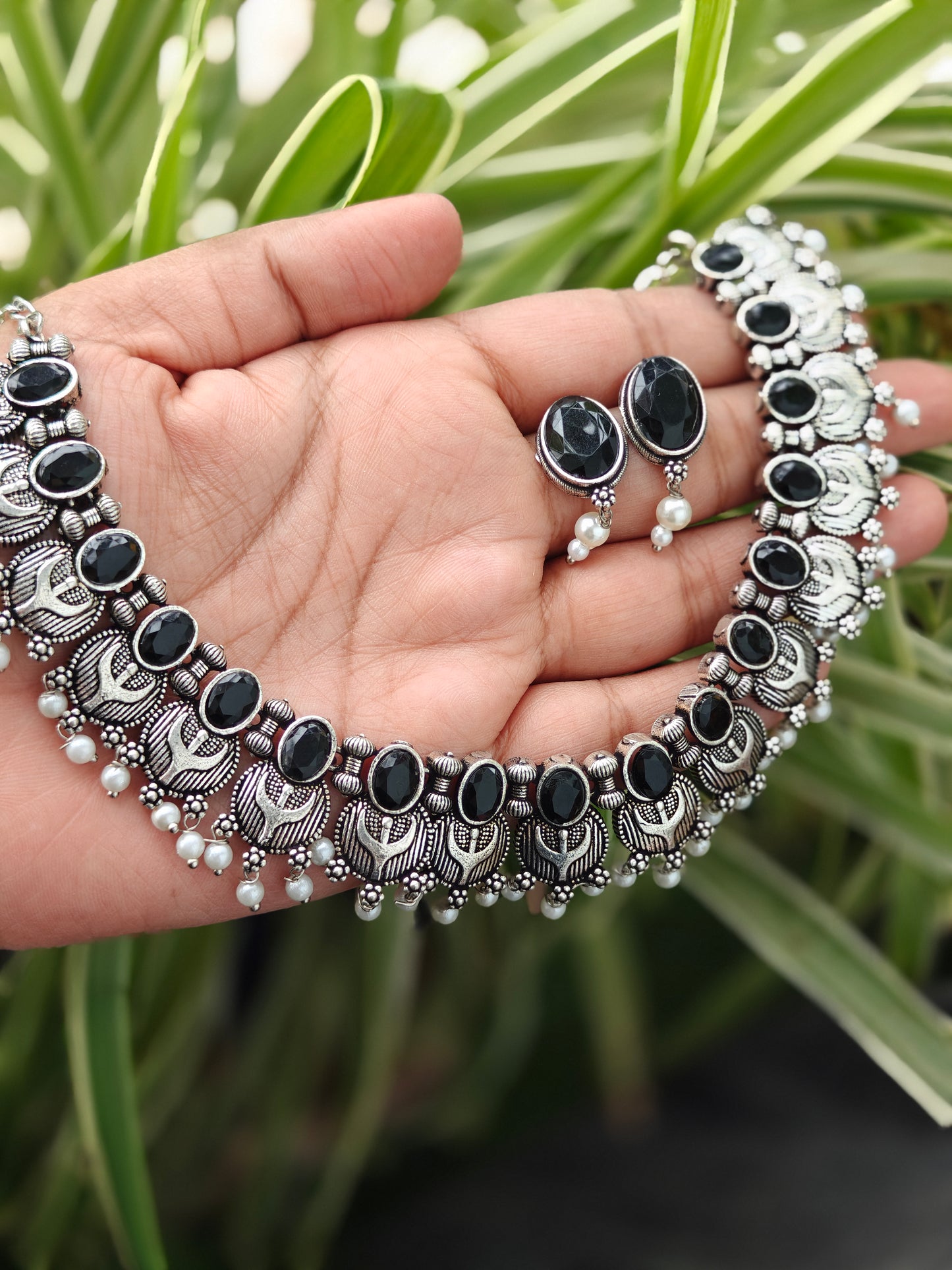 Noorika Black Oxidised Necklace