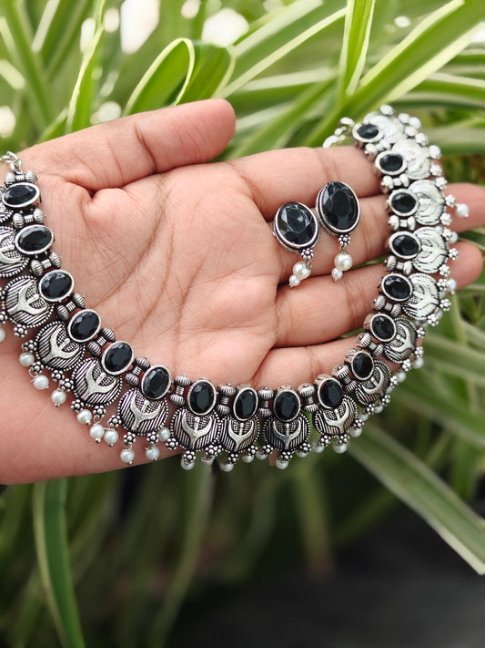 Noorika Black Oxidised Necklace