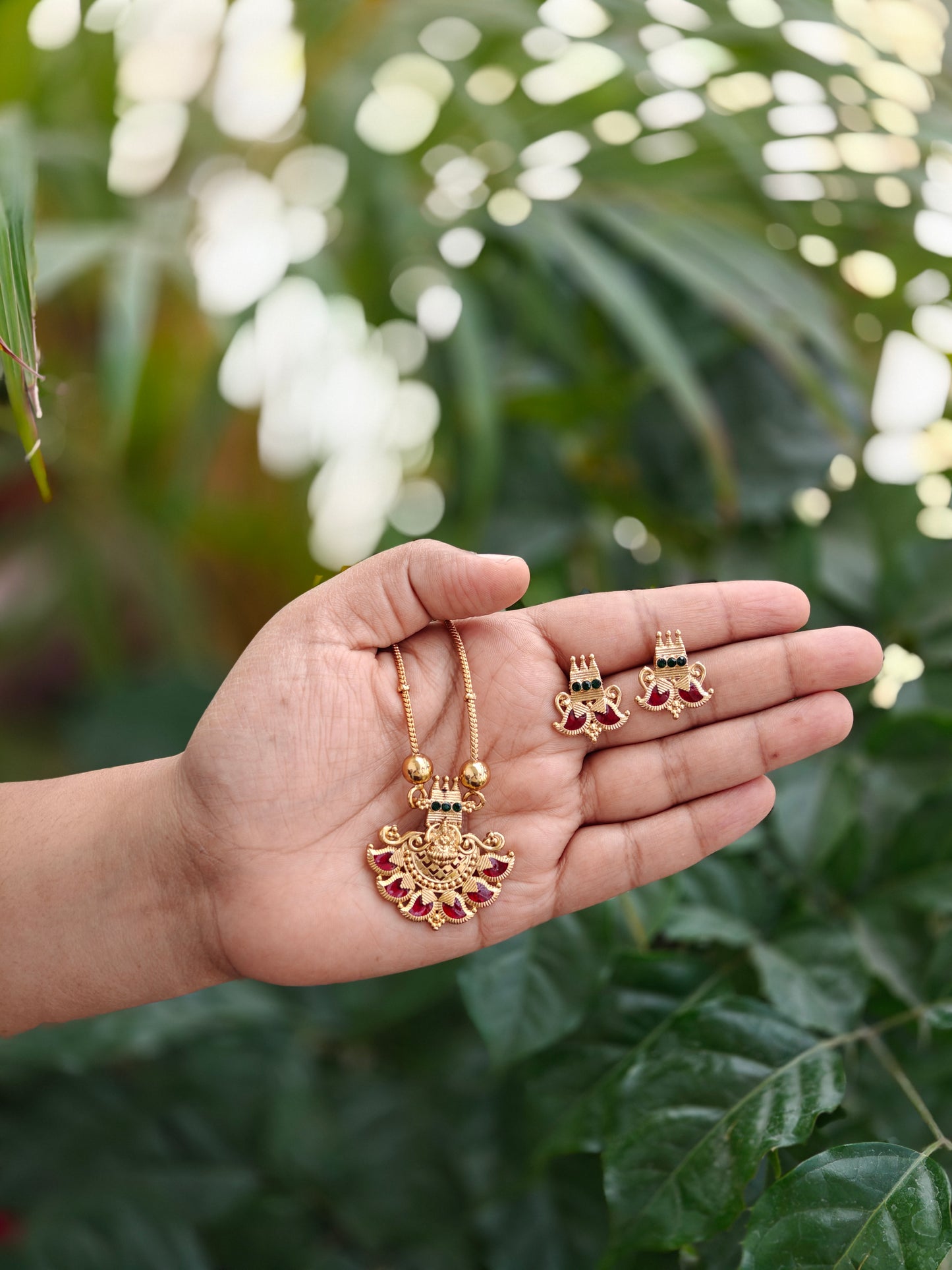 Antique Mayura Ruby Necklace