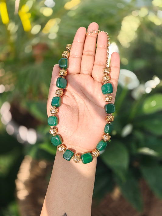 Rajputana Stone Emerald Necklace