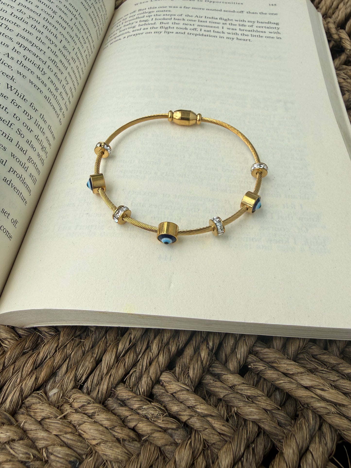 Golden Evil Eye Bangle