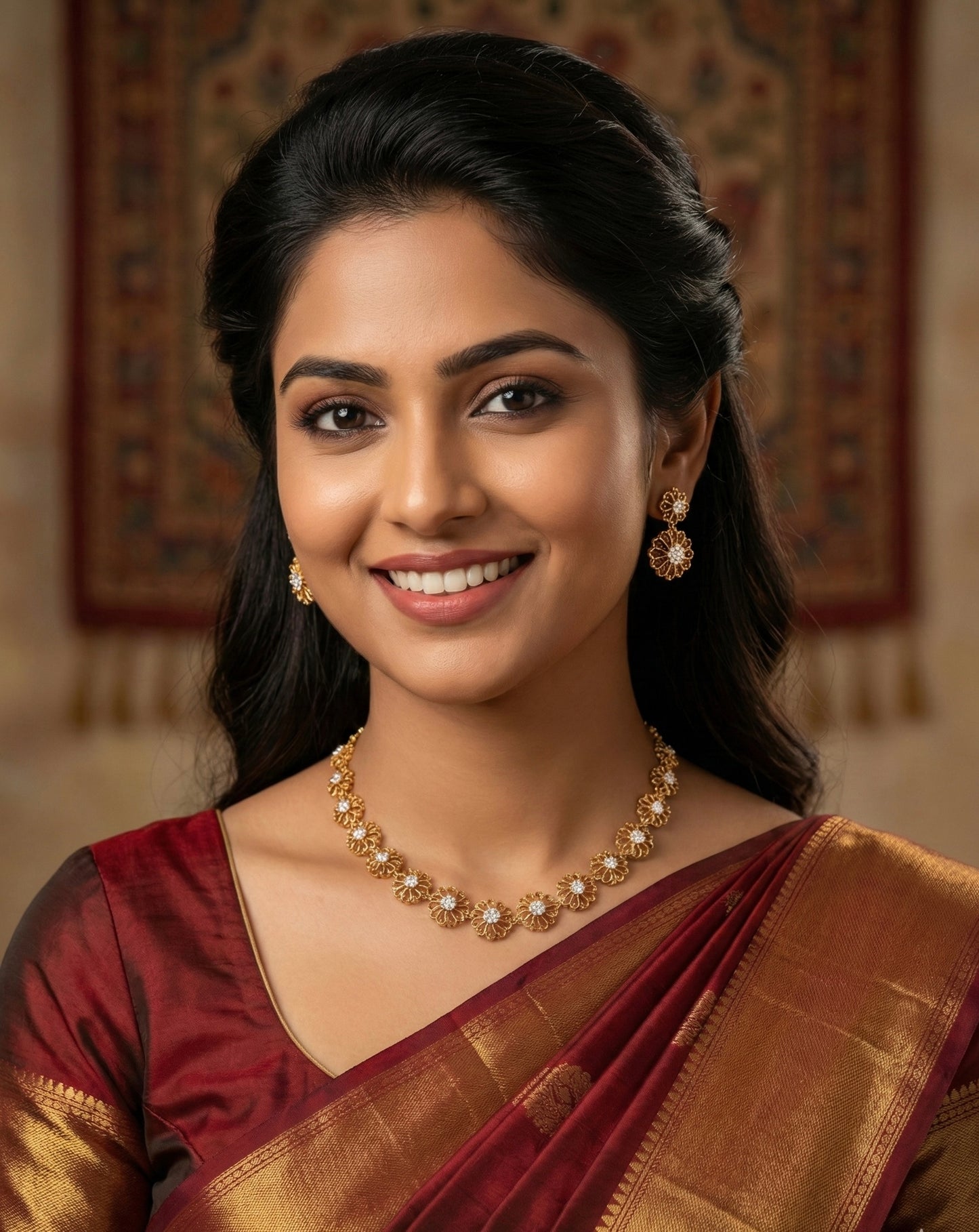 Blossom Stone Necklace Set