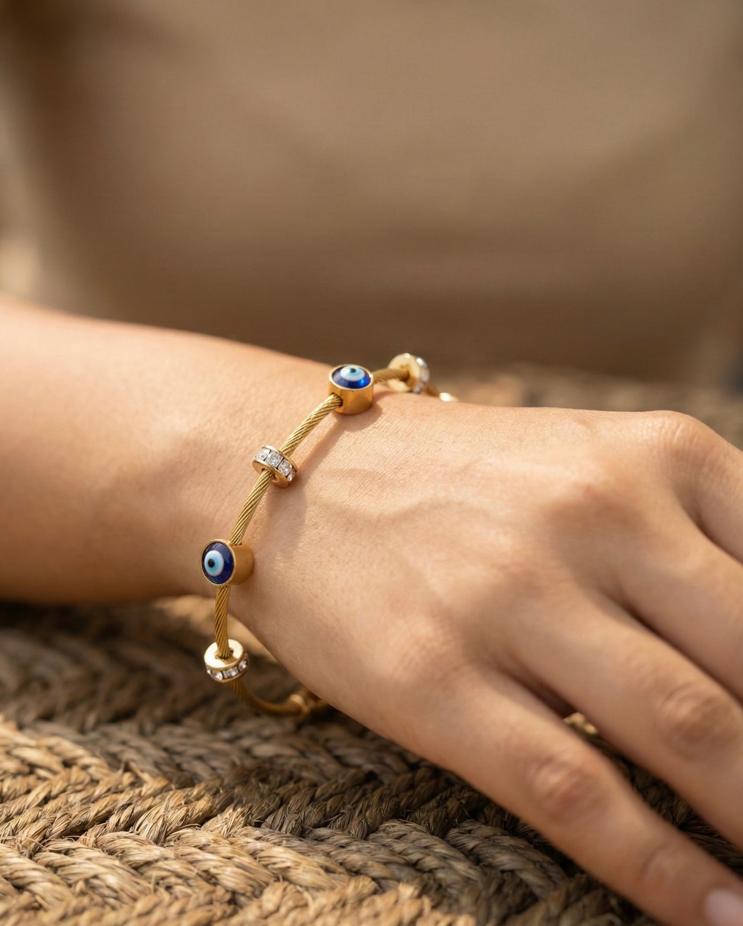 Golden Evil Eye Bangle