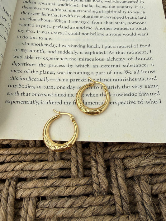 Classic Textured Anti-Tarnish Hoops
